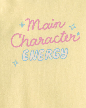 B&eacute;b&eacute; - Cache-couche &agrave; imprim&eacute; &laquo;Main Character Energy&raquo; - Jaune, 