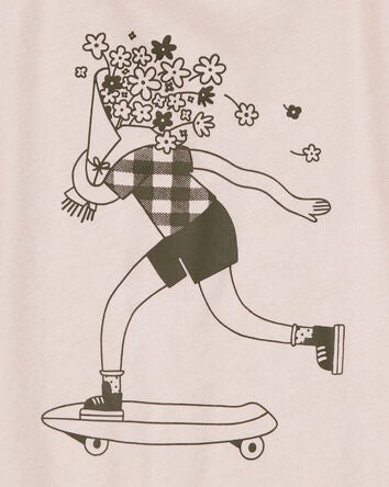 Kid Floral Skater Girl Graphic Tee, 