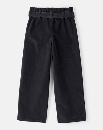 Girls Corduroy Wide-Leg Pants - Black, 