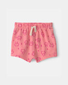 Baby Girl Crab Drawstring Shorts - Pink, image 1 of 4 slides