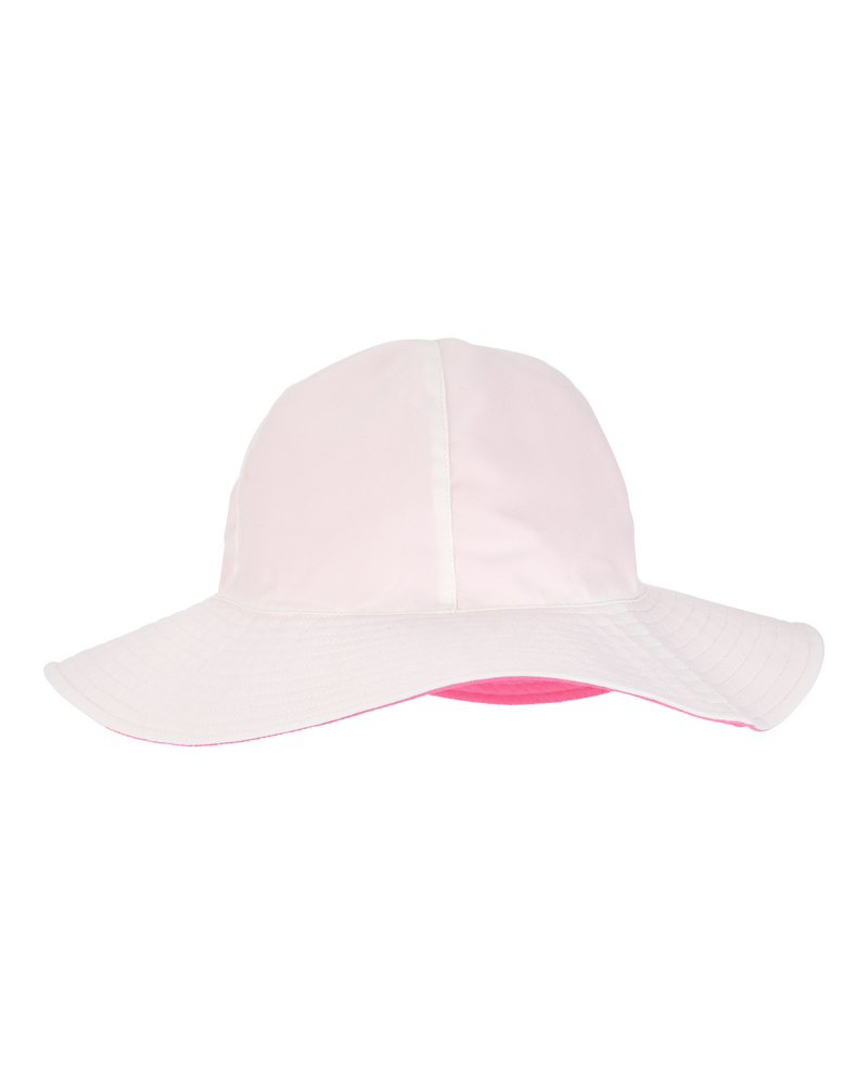 White/Pink Toddler Girl Reversible Solid Swim Hat - Pink