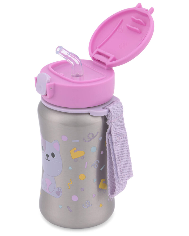 Besties Squad Stainless Steel Straw Bottle - Cat , image 3 of 3 slides
