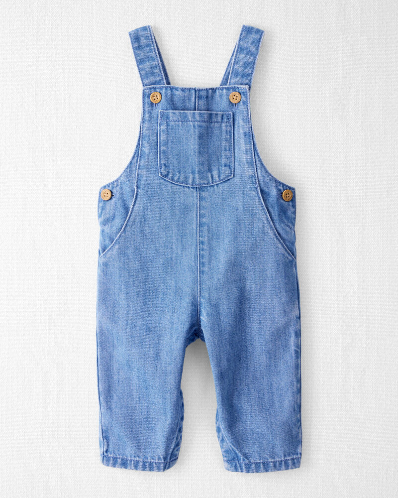 Baby Organic Cotton Chambray Overalls, image 1 of 6 slides