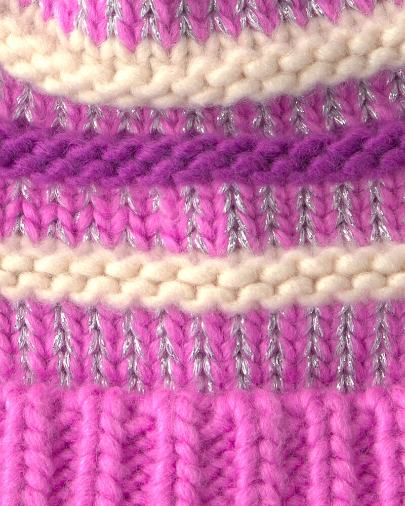 Tout-petit fille - Tuque Horizontal Kombi - Rose, image 2 sur 2 diapositives
