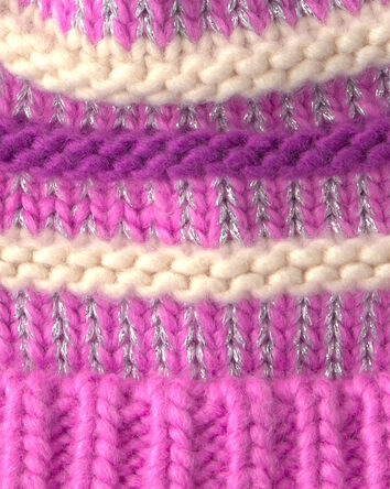 Tout-petit fille - Tuque Horizontal Kombi - Rose, 