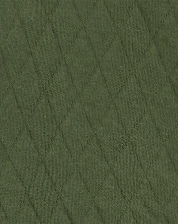Toddler Solid Cotton Blend Quilted Jacket - Green, 