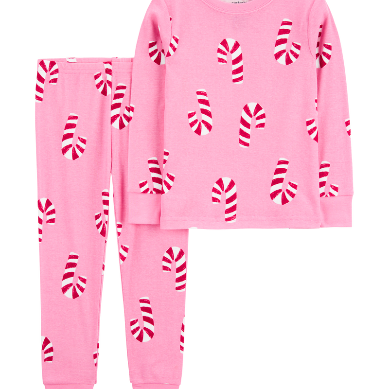 Pink Baby 2 Piece Christmas Candy Cane 100 Snug Fit Cotton Pyjamas Carter s Oshkosh Canada