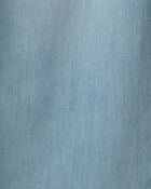 Girls Denim Short-Sleeve Jumpsuit - Light Wash, image 3 of 4 slides