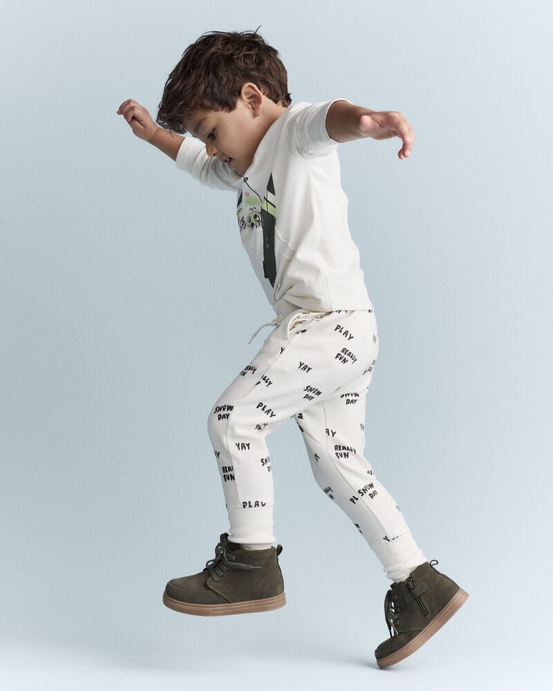 Toddler Skiing Squish Long-Sleeve Relaxed Graphic Tee - Cream, image 5 of 6 slides