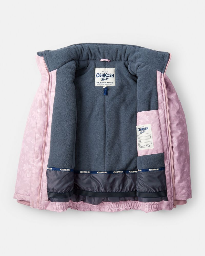 Girls 2-Piece Print Taslan Snowsuit - Rosewood, image 3 of 7 slides