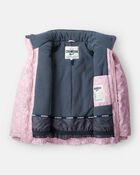 Girls 2-Piece Print Taslan Snowsuit - Rosewood, image 3 of 7 slides