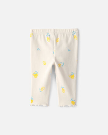 Baby Girl Lemon Rib Pants - Ivory, 