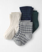 Baby 4-Pack No-Slip Ankle Socks Made with Organic Cotton, image 1 of 2 slides
