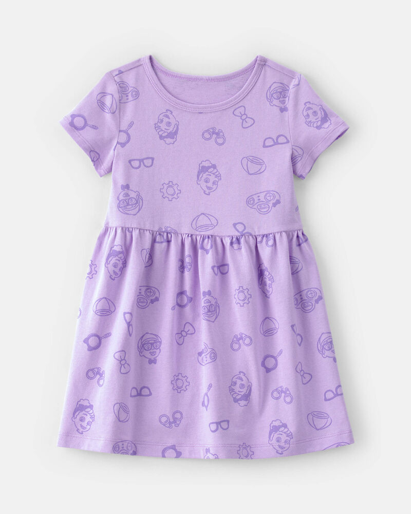 Toddler Girl Blippi Short-Sleeve Dress &ndash; Lavender, image 1 of 4 slides
