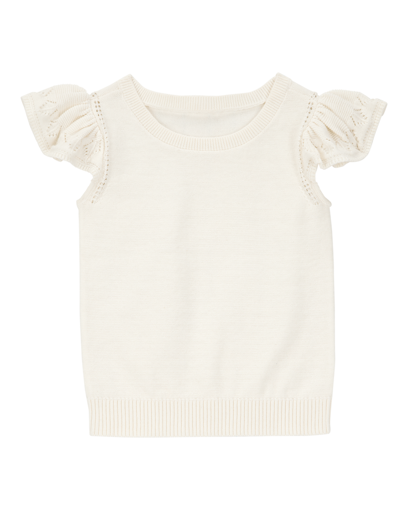 Toddler Solid Short-Sleeve Sweater - Cream, image 1 of 3 slides