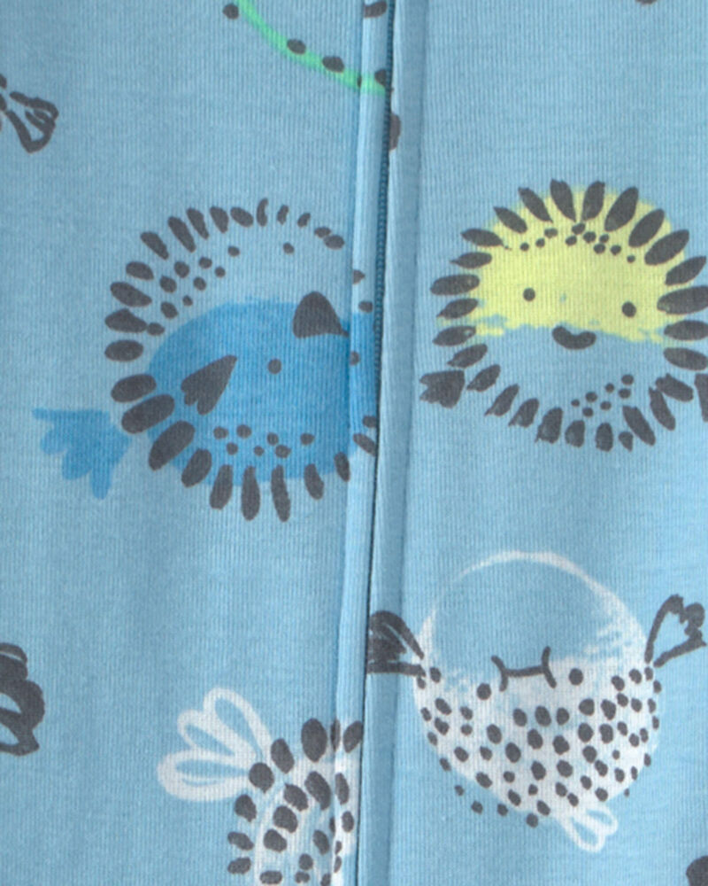 Toddler Boy Pufferfish 100% Cotton 1-Piece Pyjama - Blue, image 2 of 3 slides