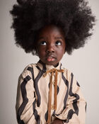 Toddler Girl Chevron Button-Down Dress - Khaki, image 5 of 6 slides