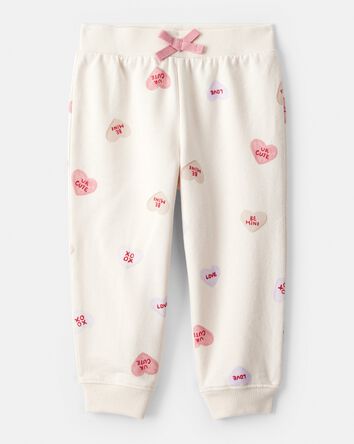 B&eacute;b&eacute; fille - Ensemble chandail et pantalon en jersey bouclette avec c&oelig;ur en bonbon DayDream&nbsp;&ndash; Cr&egrave;me, 