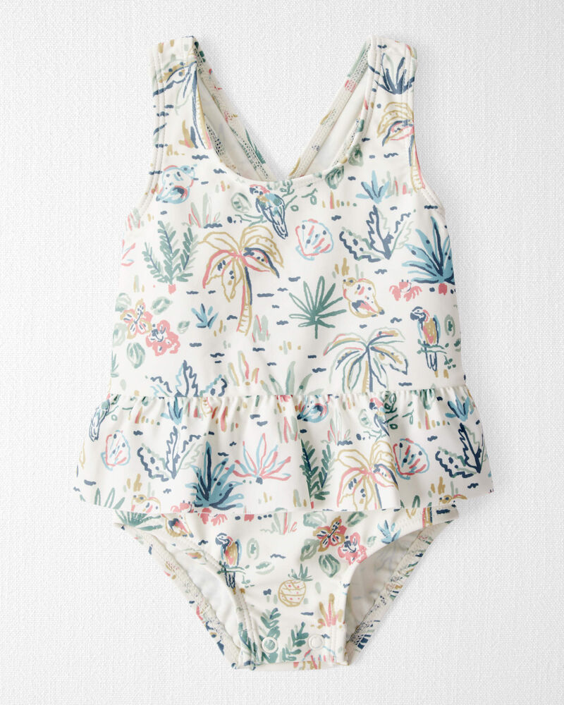 B&eacute;b&eacute; fille - Maillot en mat&eacute;riaux recycl&eacute;s &agrave; imprim&eacute; de paradis tropical, image 1 sur 4 diapositives