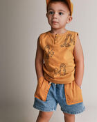 Toddler Colourblock Long-Line Short in Denim, image 2 of 6 slides