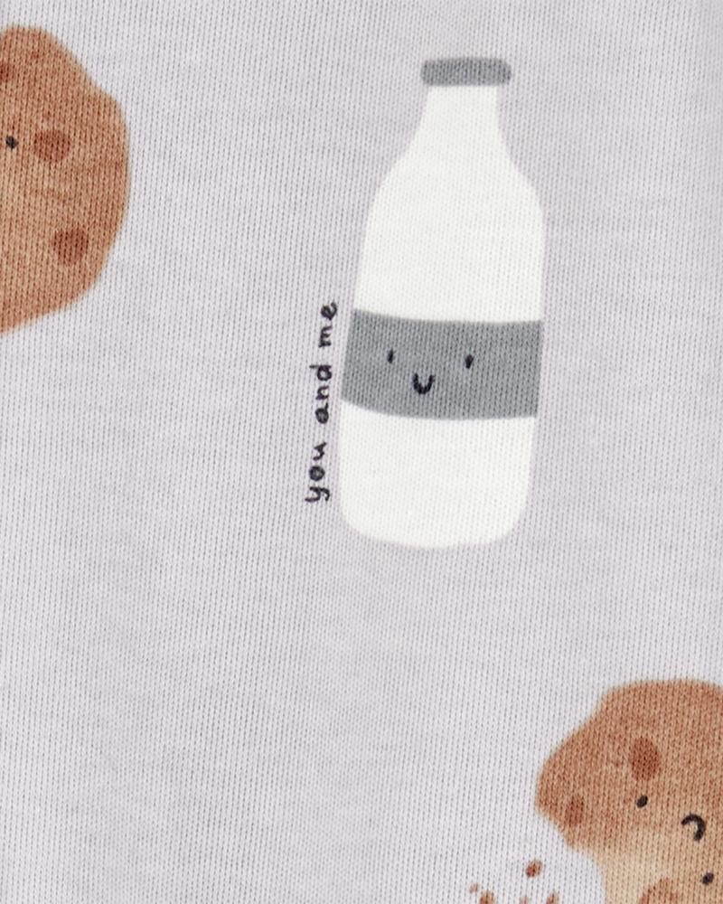 Baby Milk & Cookies 2-Way Zip Cotton Sleeper, image 2 of 3 slides