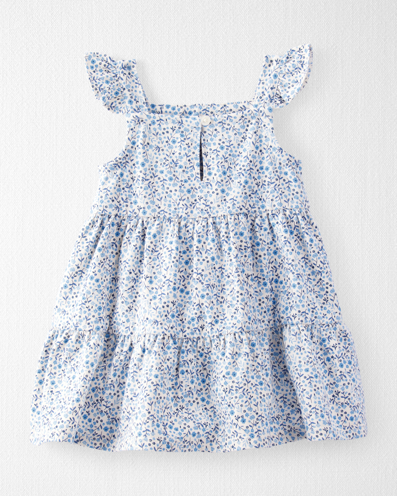 Baby Organic Cotton Floral-Print Dress, image 2 of 5 slides