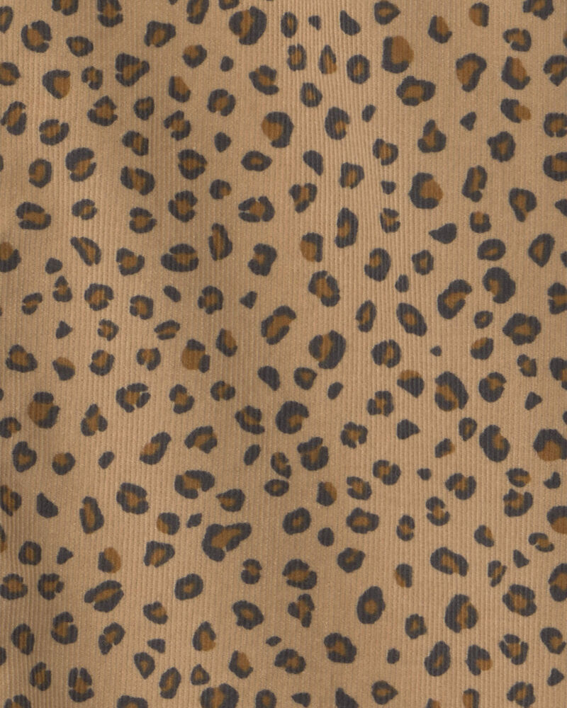 Filles - Ensemble 2 pi&egrave;ces &agrave; superposer robe en velours c&ocirc;tel&eacute; &agrave; motif l&eacute;opard et manches longues &ndash; Brun/Noir, image 4 sur 5 diapositives
