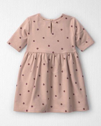 Toddler Girl Organic Cotton French Terry Dress in Apples, 