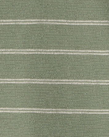 Baby Boy Striped Uniform Polo Shirt - Olive, 