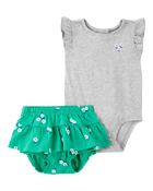Baby 2-Piece Floral Bodysuit Pant Set, image 1 of 5 slides
