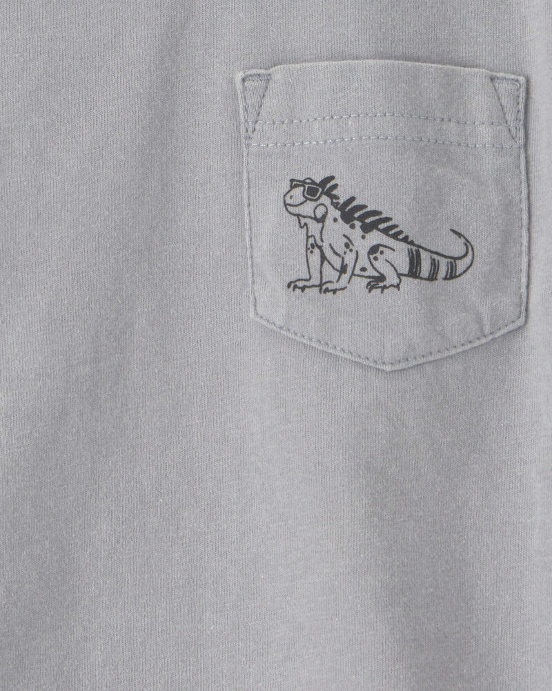 B&eacute;b&eacute; gar&ccedil;on - T-shirt &agrave; imprim&eacute; de l&eacute;zard sur la poche - Gris, image 2 sur 2 diapositives