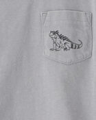 B&eacute;b&eacute; gar&ccedil;on - T-shirt &agrave; imprim&eacute; de l&eacute;zard sur la poche - Gris, image 2 sur 2 diapositives