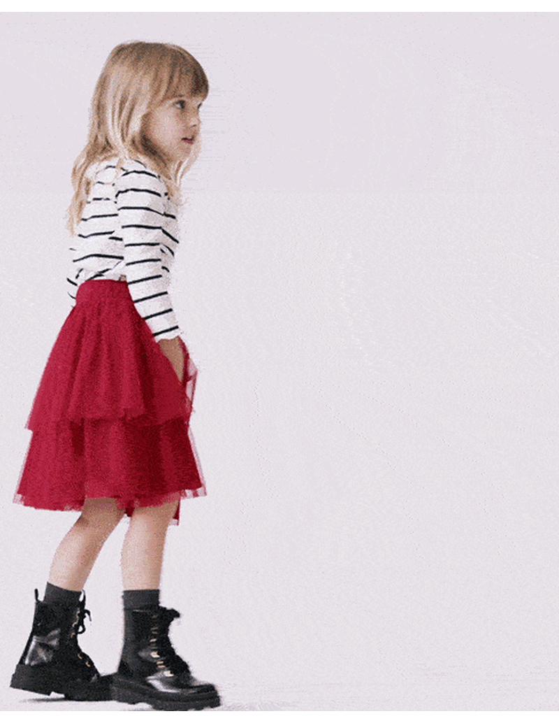 Toddler Girl Avenue Twirl™ Tiered Midi with Tulle - Red, image 1 of 7 slides