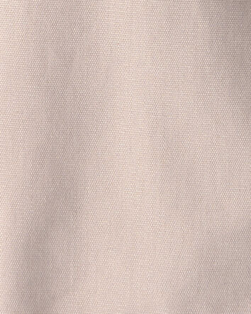 Baby Girl Solid Canvas Sleeveless Romper - Brown, 