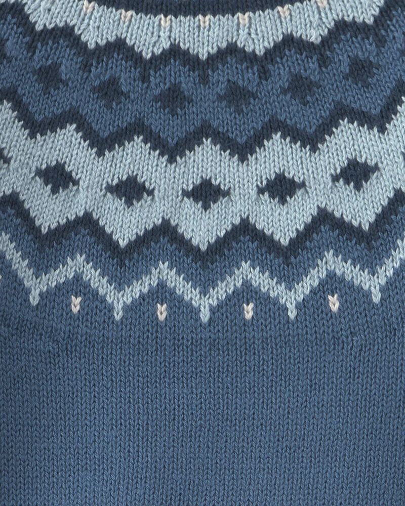 Baby 2-Piece Organic Cotton Fair Isle Sweater-Knit Top & Pant Set, image 3 of 3 slides