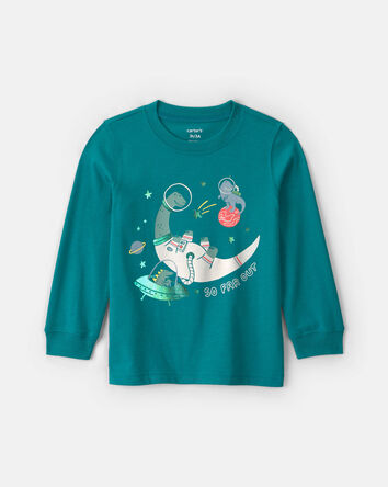 Toddler Boy 'Space Explorer' Dinosaur Long-Sleeve Graphic Tee - Green, 