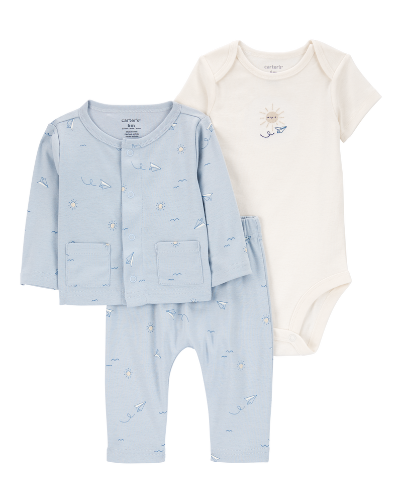 Bébé Ensemble 3 pièces petit cardigan, image 1 sur 4 diapositives