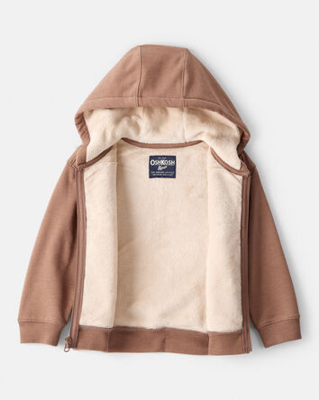 Baby Boy Hooded Zip-Up Jacket - Brown, 