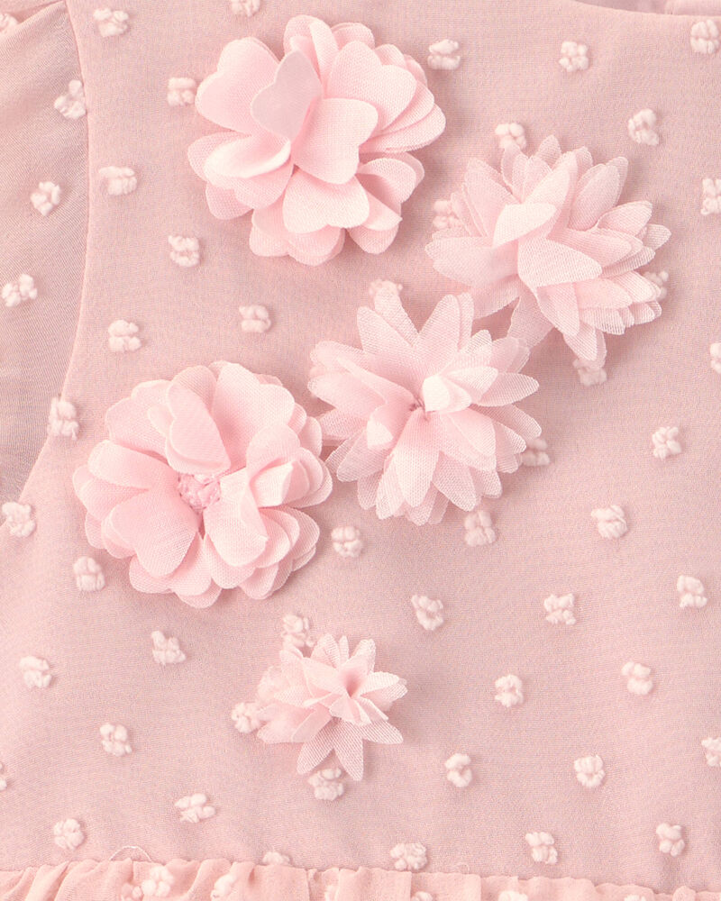 Baby Girl Swiss Dot Occasion Dress - Pink, image 4 of 5 slides