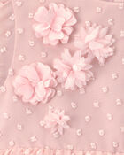 Baby Girl Swiss Dot Occasion Dress - Pink, image 4 of 5 slides