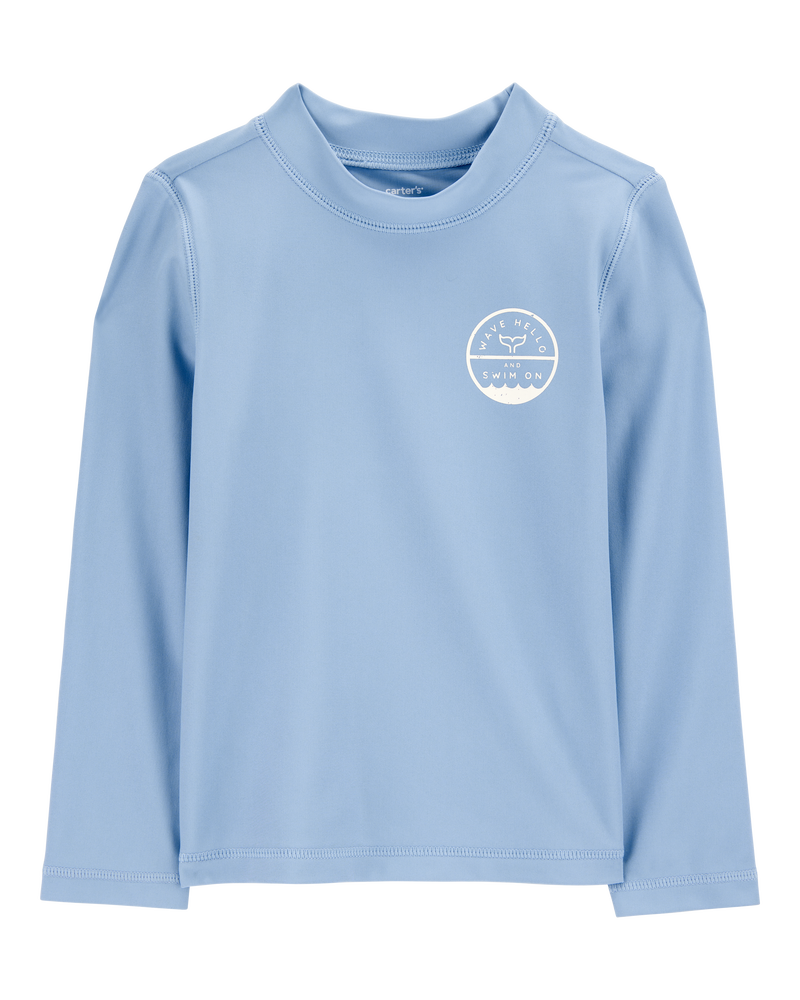 Toddler Whale Long Sleeve Rashguard - Blue, image 1 of 5 slides