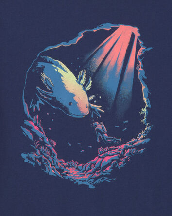 Gar&ccedil;ons - T-shirt &agrave; imprim&eacute; axolotl - Bleu marine, 