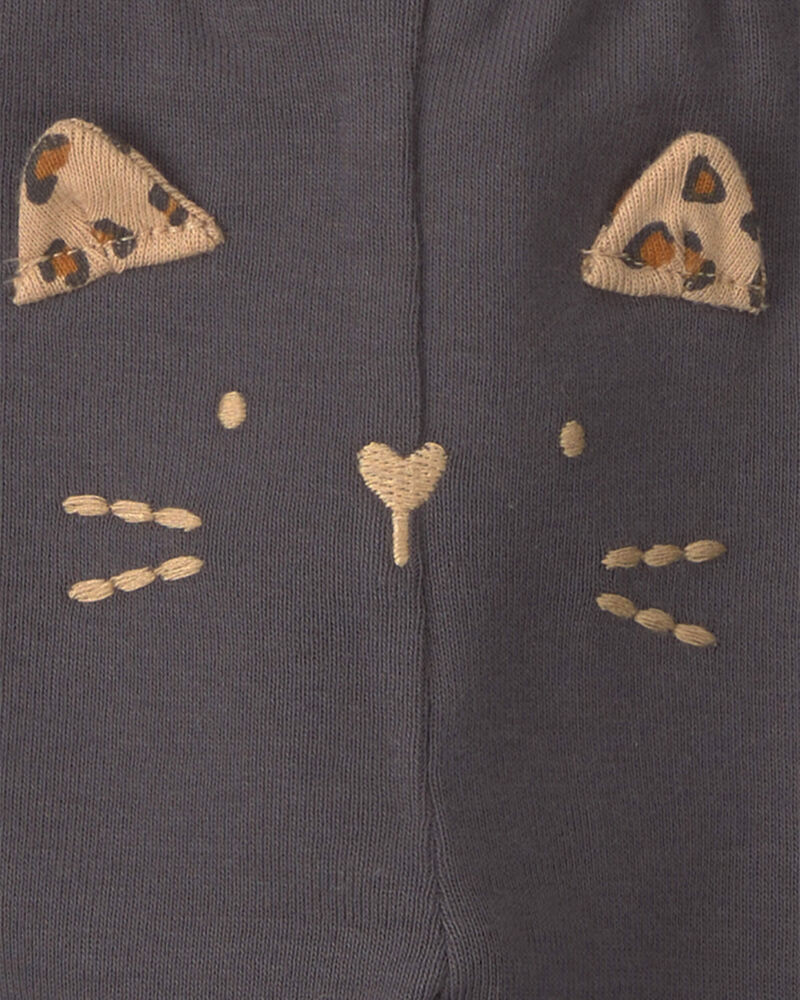 B&eacute;b&eacute; fille - Ensemble 3 pi&egrave;ces cache-couches manches longues et pantalon &agrave; motif l&eacute;opard &ndash; Brun/Cr&egrave;me/Noir, image 5 sur 6 diapositives