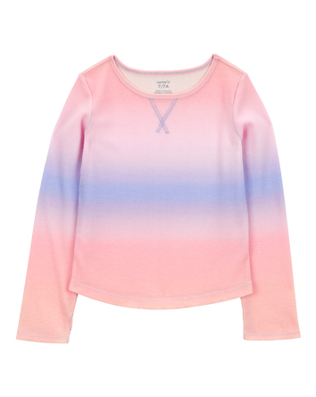 Kid Ribbed Ombre Long-Sleeve Top, 
