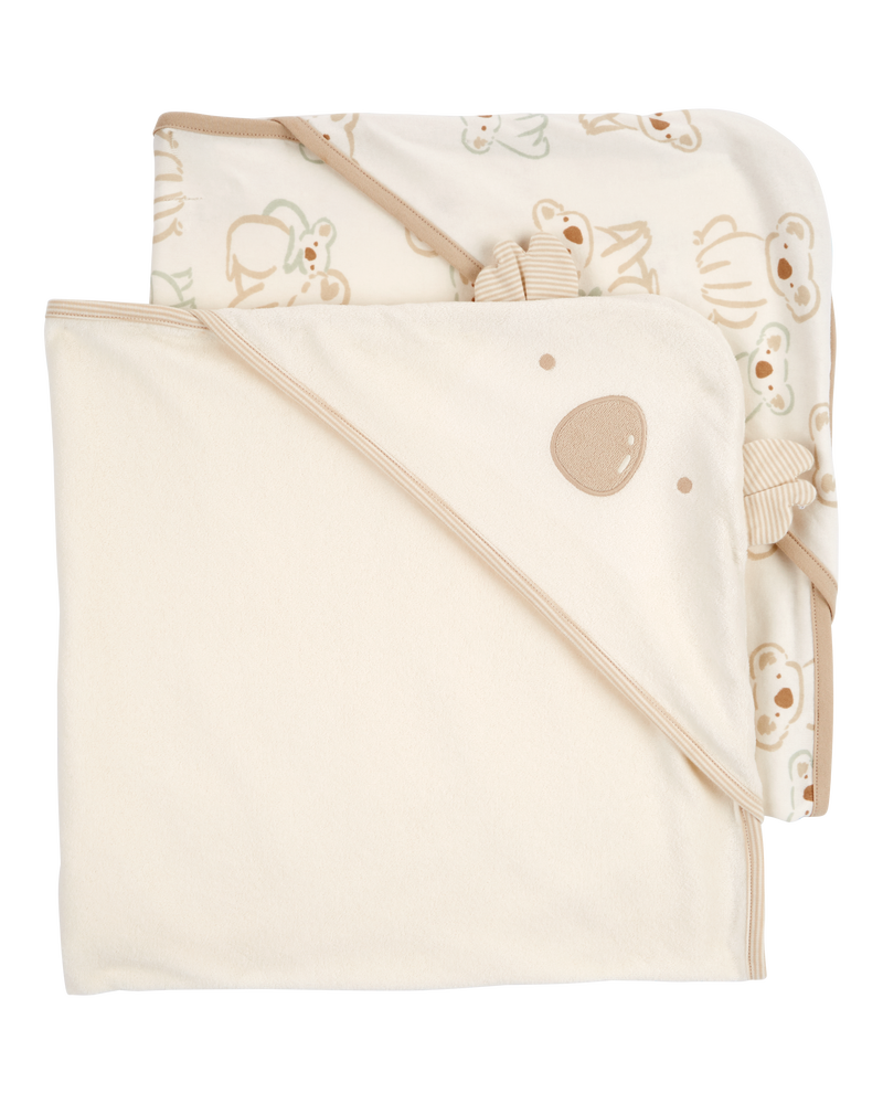 Baby 2-Pack Koala Hooded Towels, image 1 of 3 slides