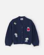 Filles - Cardigan en tricot Snoopy des Peanuts &ndash; Bleu marine, image 1 sur 4 diapositives