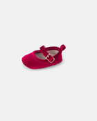 Baby Girl Mary Jane Velvety Flats - Red, image 6 of 6 slides