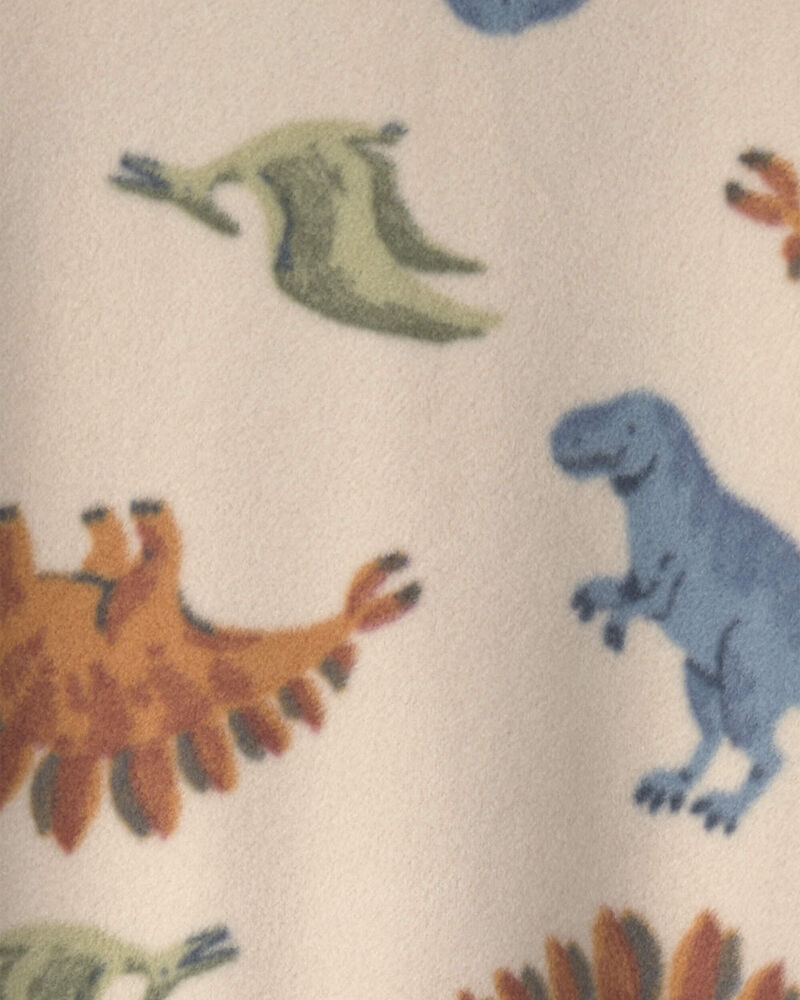 Toddler Boy 1-Piece Dino Fleece Loose Fit Footed Pyjama - Tan, image 4 of 5 slides