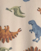 Toddler Boy 1-Piece Dino Fleece Loose Fit Footed Pyjama - Tan, image 4 of 5 slides