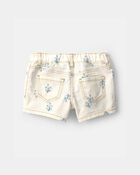 Baby Girl Floral Twill Shorts - Ivory, image 2 of 4 slides